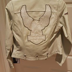 Harley-Davidson Off-White Leather Jacket and Chaps Set Women's - Small
